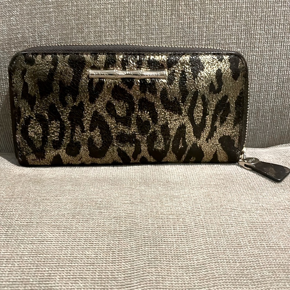 Elaine Turner gold leopard wallet